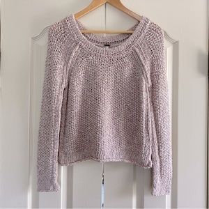 Free People | Blush Mauve Chunky Crop Sweater 100% Cotton